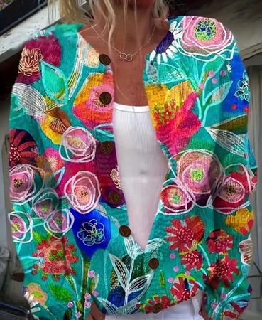 MUST HAVE - stylische Strickjacke, smaragd/pastell, L/XL
