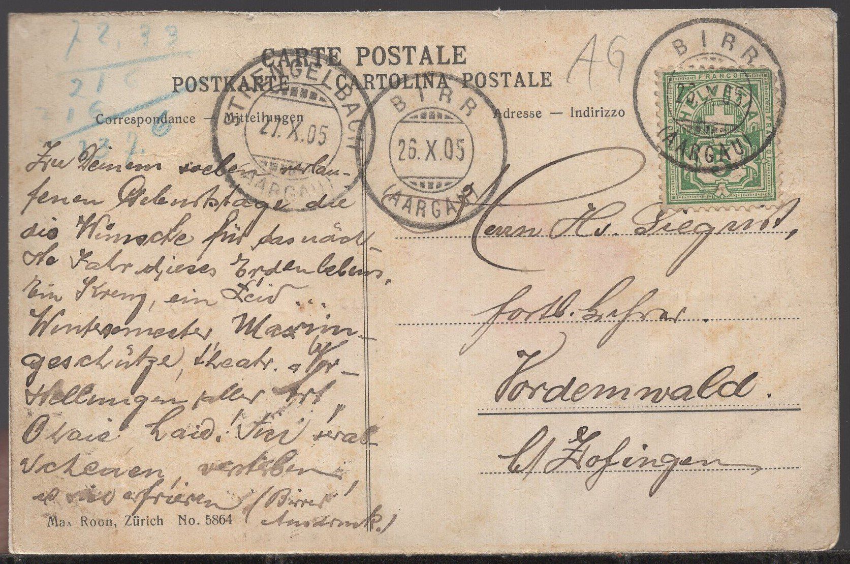 Cartoline postali: Gruss aus Birr  1905 – Usato da Aarau venduto da kufi44 4