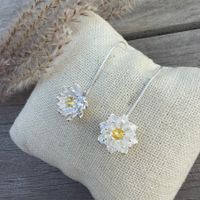 Blütenzauber: Silber Ohrhänger in Blüten-Form mit Stempel