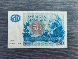 Schweden 50 Kronen 1989 !!!!!!