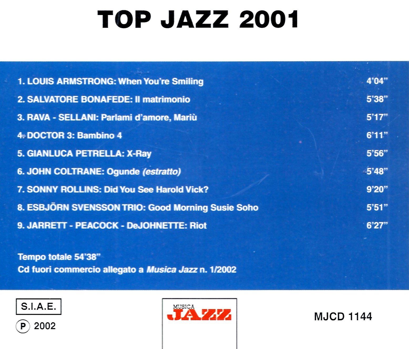CD: TOP JAZZ 2001 Coltrane Jarrett Peacock DeJohnette Rollins CD – Usato da Kandergrund venduto da Sososo 1