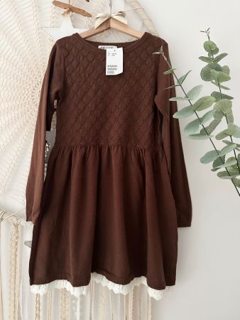Mädchenkleid Herbst Gr. 122/128 Spitze Strickkleid *NEU*