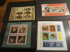 4 Weihnachtsblocks um 1970, **, Samoa, CookIslands, Domini..
