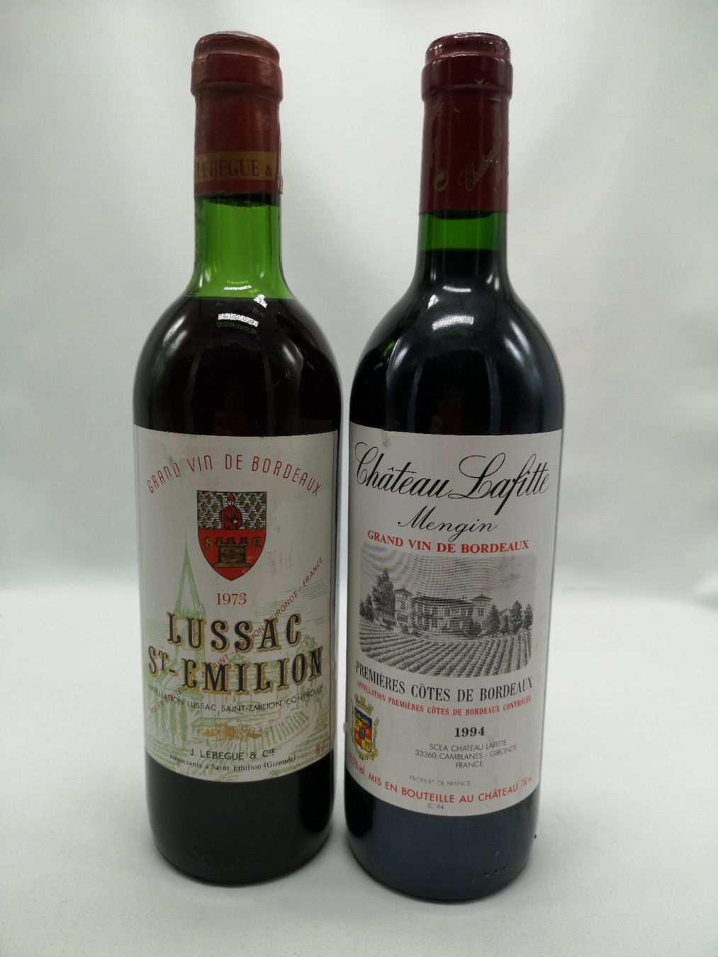 Vino: LUSSAC SAINT-EMILION  & LAFITTE Mengin  **1973 - 1994** – Nuovo e nell'imballaggio originale da Bulle venduto da italicum