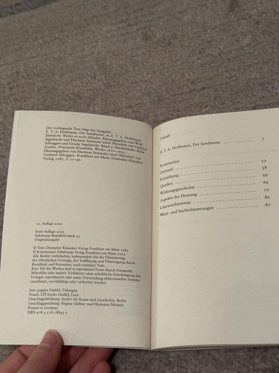 Libri: E.T.A. Hoffmann - Der Sandmann – Usato da Ellikon a d Thur venduto da anja_herbi 1