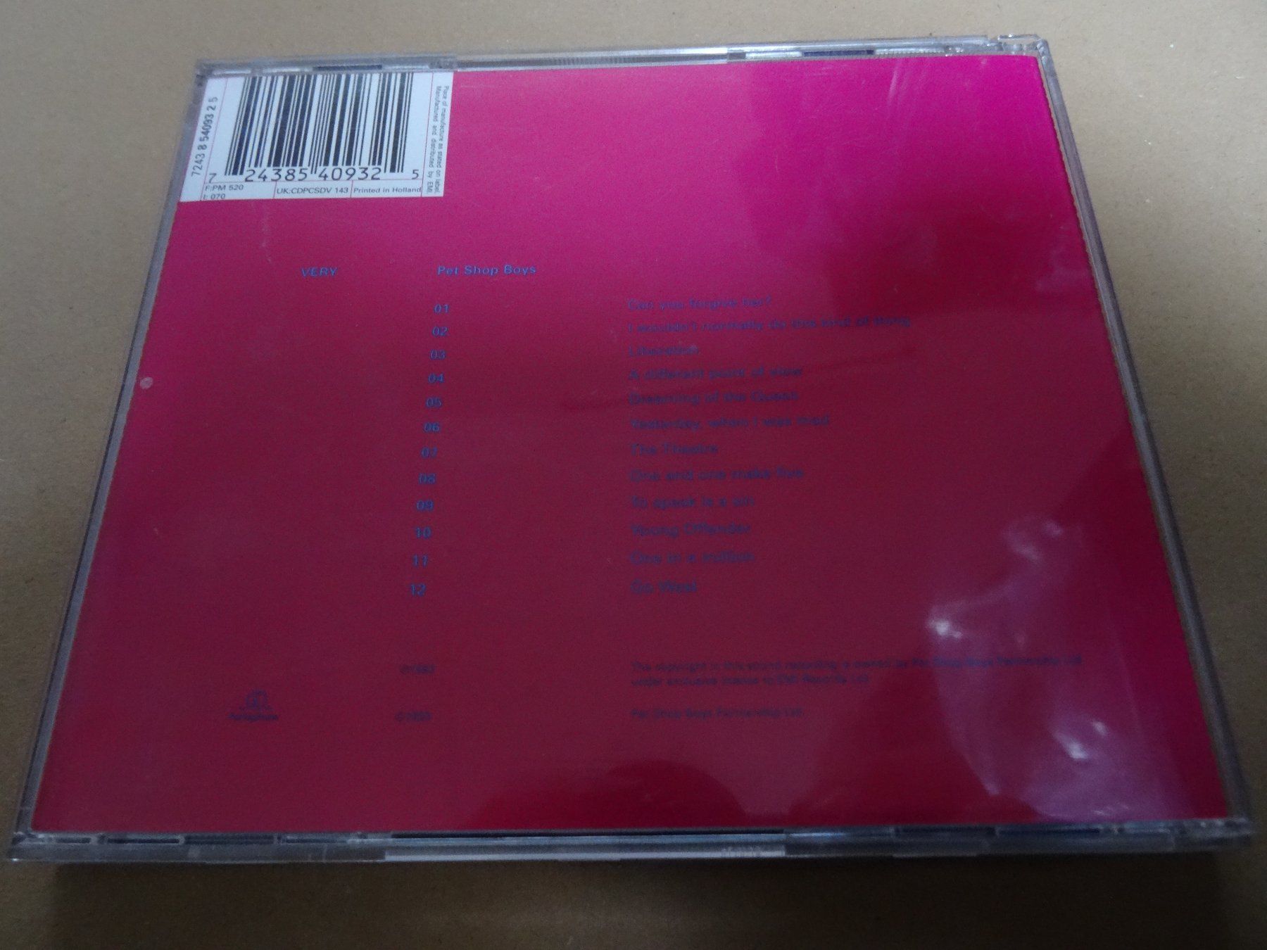 CDs: Pet Shop Boys - Very CD – Gebraucht aus Olten von Disc-Ausverkauf 1