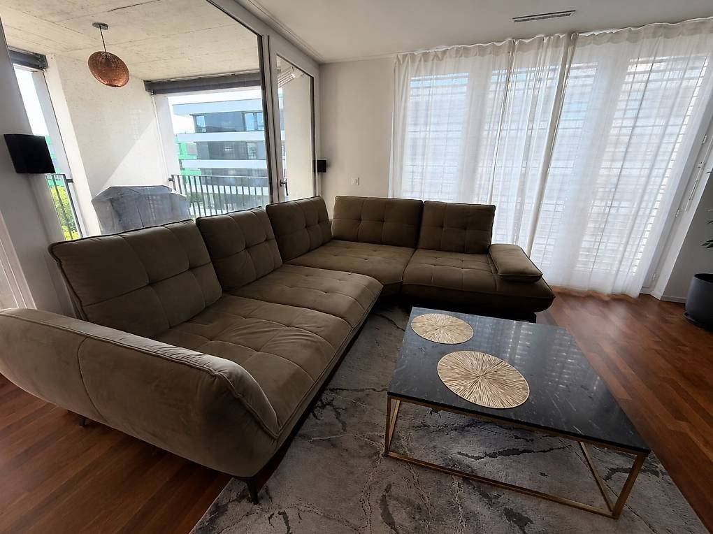 Divani: Wohnlandschaft / grosses Ecksofa in grün – Usato da Dietikon venduto da sel_8g5g
