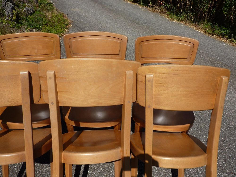 6 Stühle Beizenstühle Holzstühle Gastrostühle Keusch Tisch 9