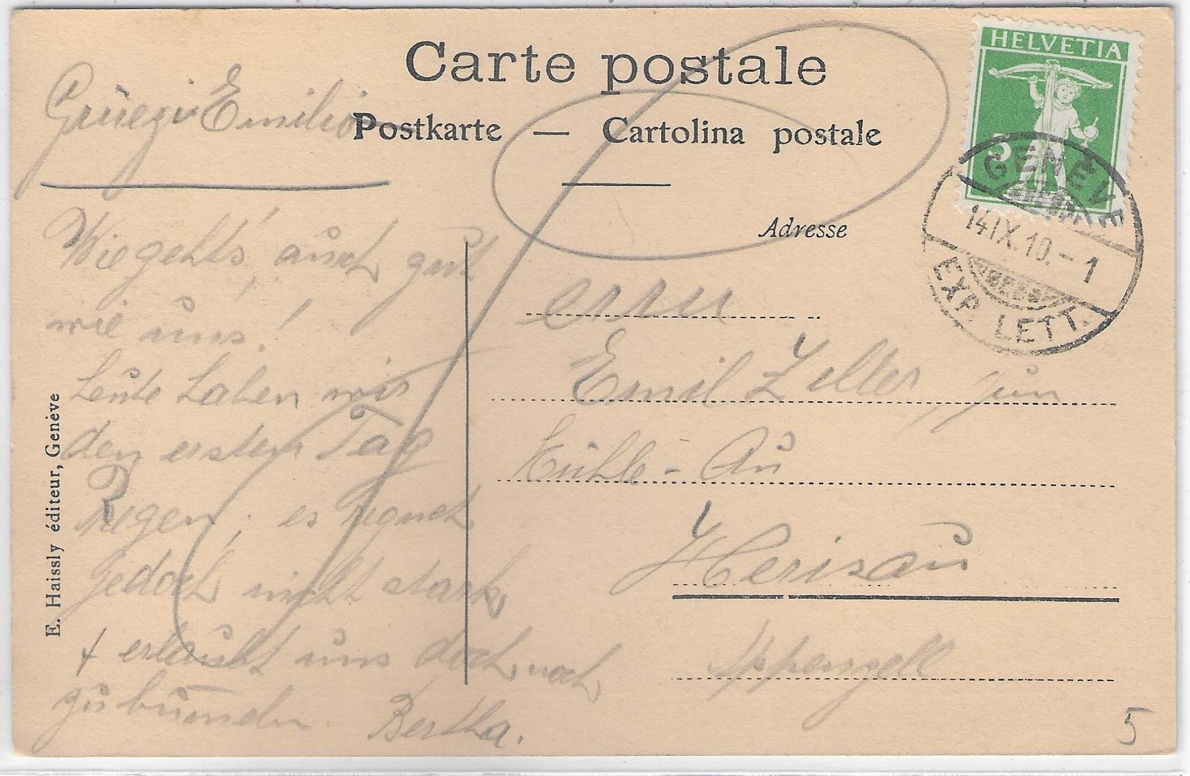 Cartoline postali: Geneve - Barques dans le port – Usato da Ettingen venduto da Kartenplanet 1