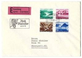 1952 portogerechter Pro Patria Expressbrief, Bundesfeier-St.