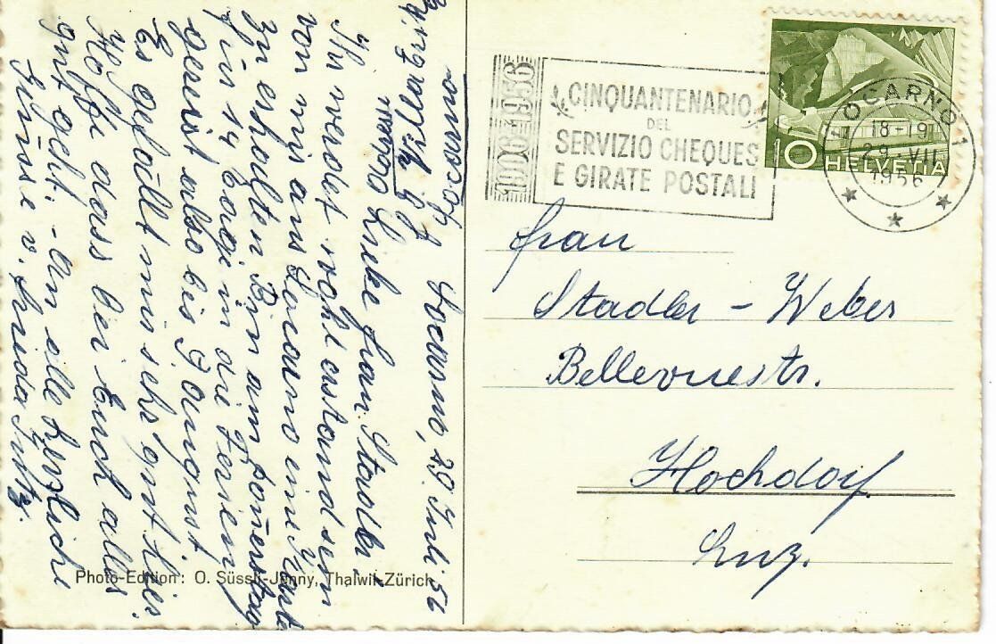 Cartoline postali: Locarno – Usato da Hochdorf venduto da Ziegel-16 1