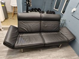 Schwarzes Sofa (Echtleder)