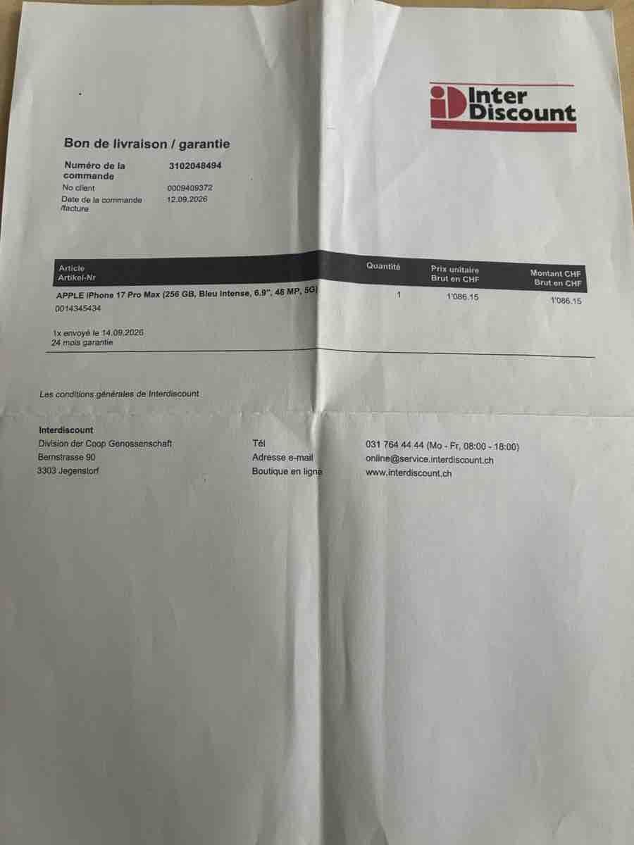 Apple Telefoni cellulari / Smartphones: iPhone 17 Pro Max 256 Go Bleu Intense Neuf – Nuovo e nell'imballaggio originale da Bulle venduto da Dom99 2