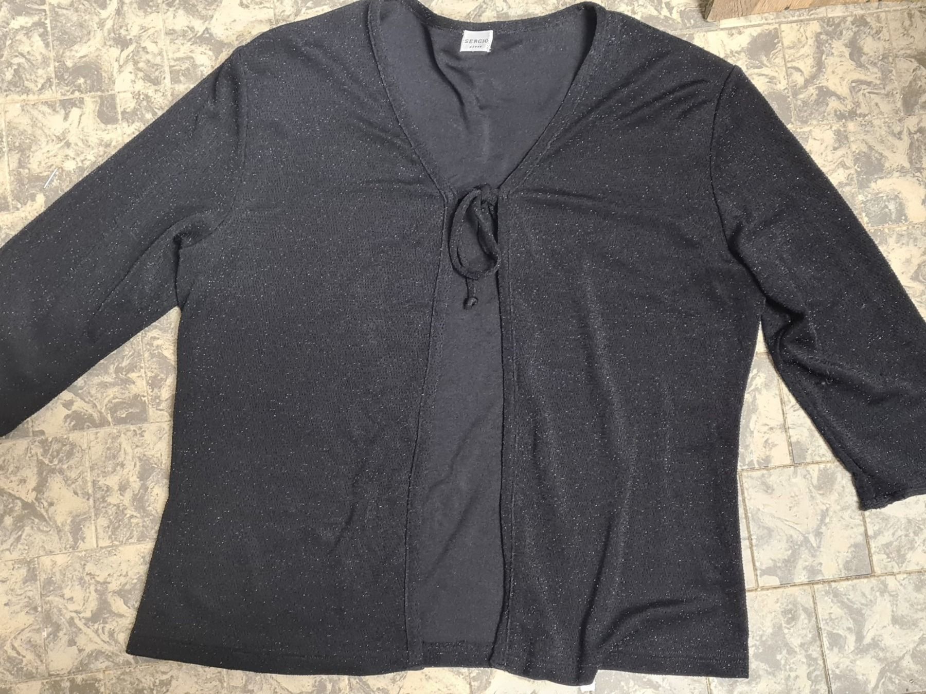 Jacken: Damen Feinstrick Jacke ca. Gr. L, schwarz/Glitzer – Gebraucht aus Amriswil von used2use