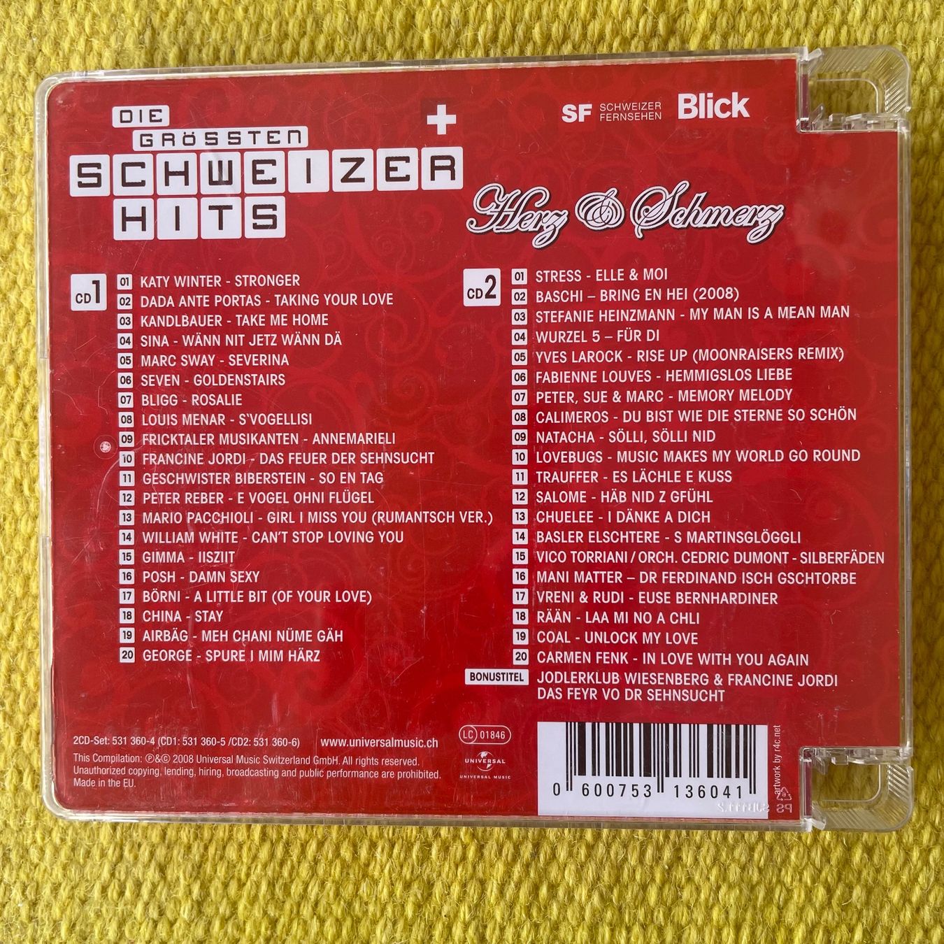 CD: DIE GRÖSSTEN SCHWEIZER HITS-2CD TEIL 1 40 ORIGINAL HITS – Usato da Rorschacherberg venduto da CD-Roli 1