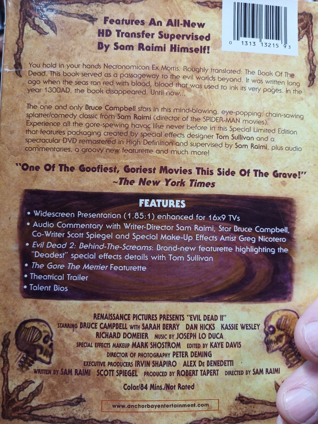 Tutti i DVDs: DVD Evil Dead II Necronomicon Variante – Usato da Schüpfen venduto da jedi75 1