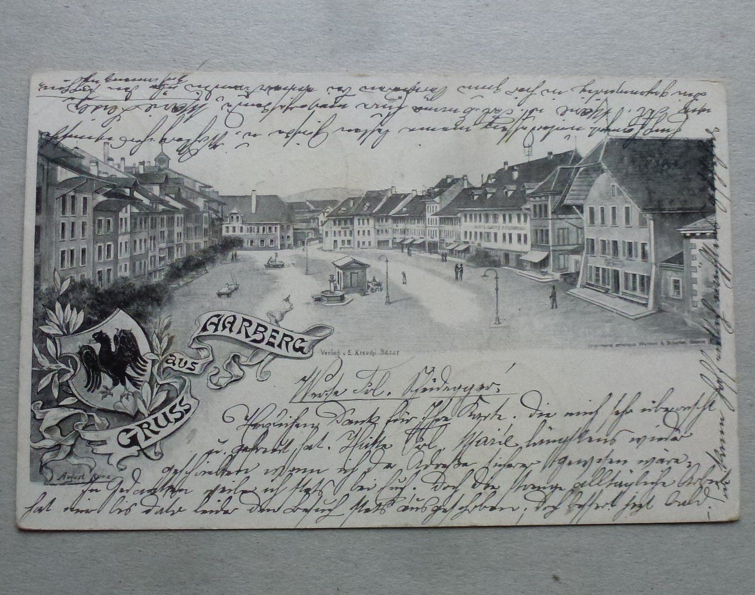 Cartoline postali: Ansichtskarte aus Aarberg BE, 1901 – Usato da Walkringen venduto da Casablanca777