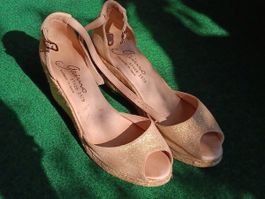 Gaimo Espadrilles 40 / 41 Gold Sparkling wedges romantic