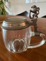 Bierglas mit Zinndeckel Zürileu