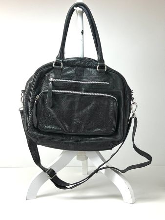 ROSSIS Umhängetasche Schwarz Veganes Kunstleder Handtasche