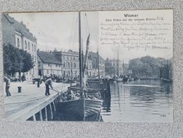 Alte PK / Wismar - Alter Hafen bei der weissen Brücke - 1904