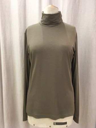 Piu & Piu Basic Rollkragen Shirt Viscose Jersey taupe Gr 40