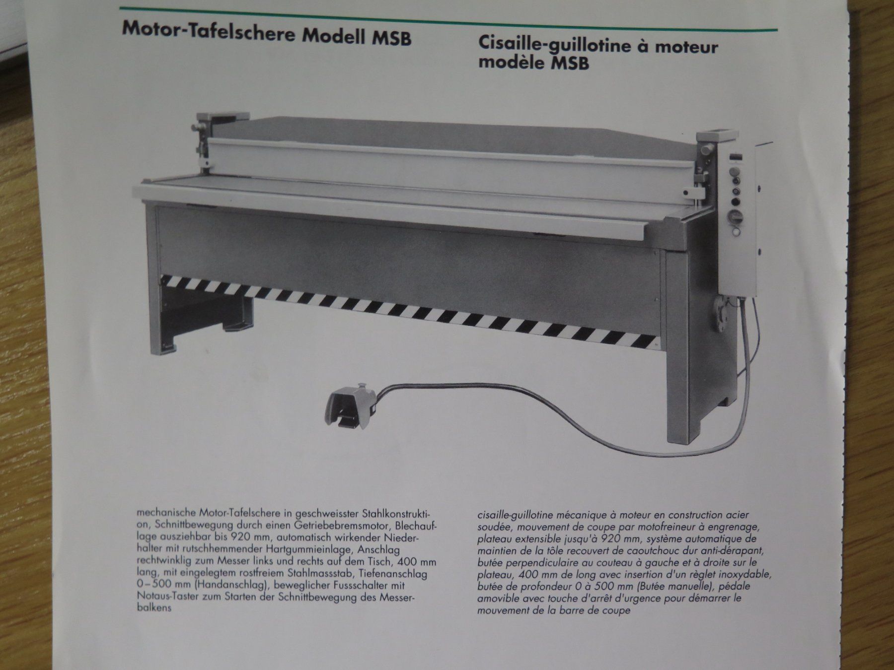 Alle Maschinen: El. Motor Blech Tafelschere Tafelschere FORSTNER  / Schechtl – Gebraucht aus Rümligen von StefanDerendinger 9