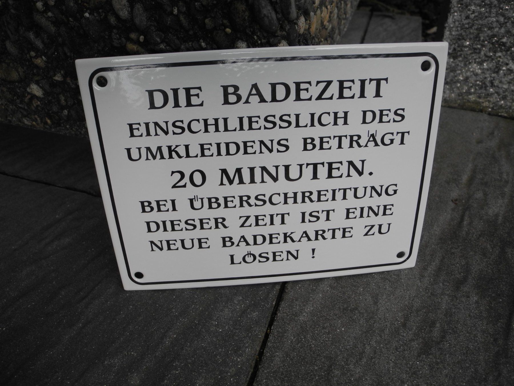 Schilder: BADEREGELN EMAILSCHILD – Neu (gemäss Beschreibung) aus Reinach AG von Huckleberrysix 1