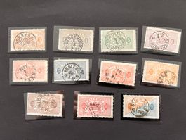 Schweden Lot uralt 1881 Dienstmarken gestempelt  (E1928)