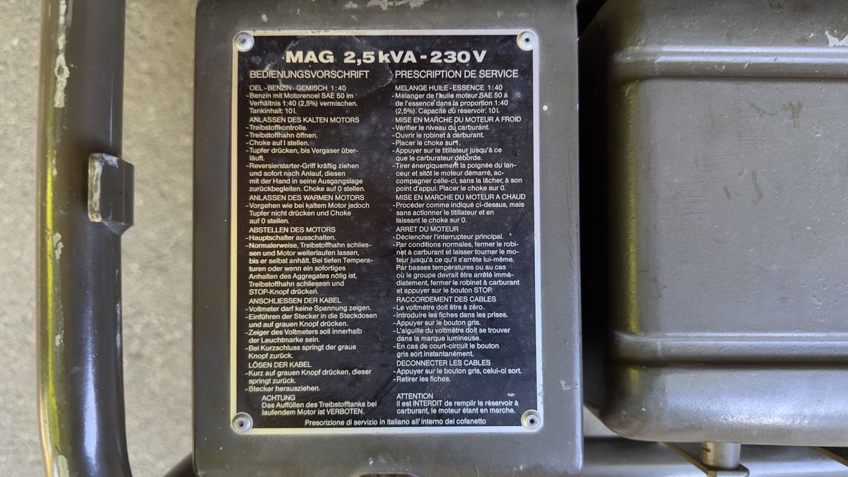 Stromgeneratoren: Armee Mag Stromaggregat 230v 2500w – Gebraucht aus Pfaffnau von JMWPerformance00 6