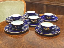 Langenthal Kobaltblaues Teeservice 6teilig Tasse&Untertasse