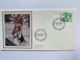 FDC Volksbräuche Röllibutz 1982 ET (Seidenbild?)