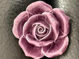 MÖBELKNOPF  Porzellan Rose violett