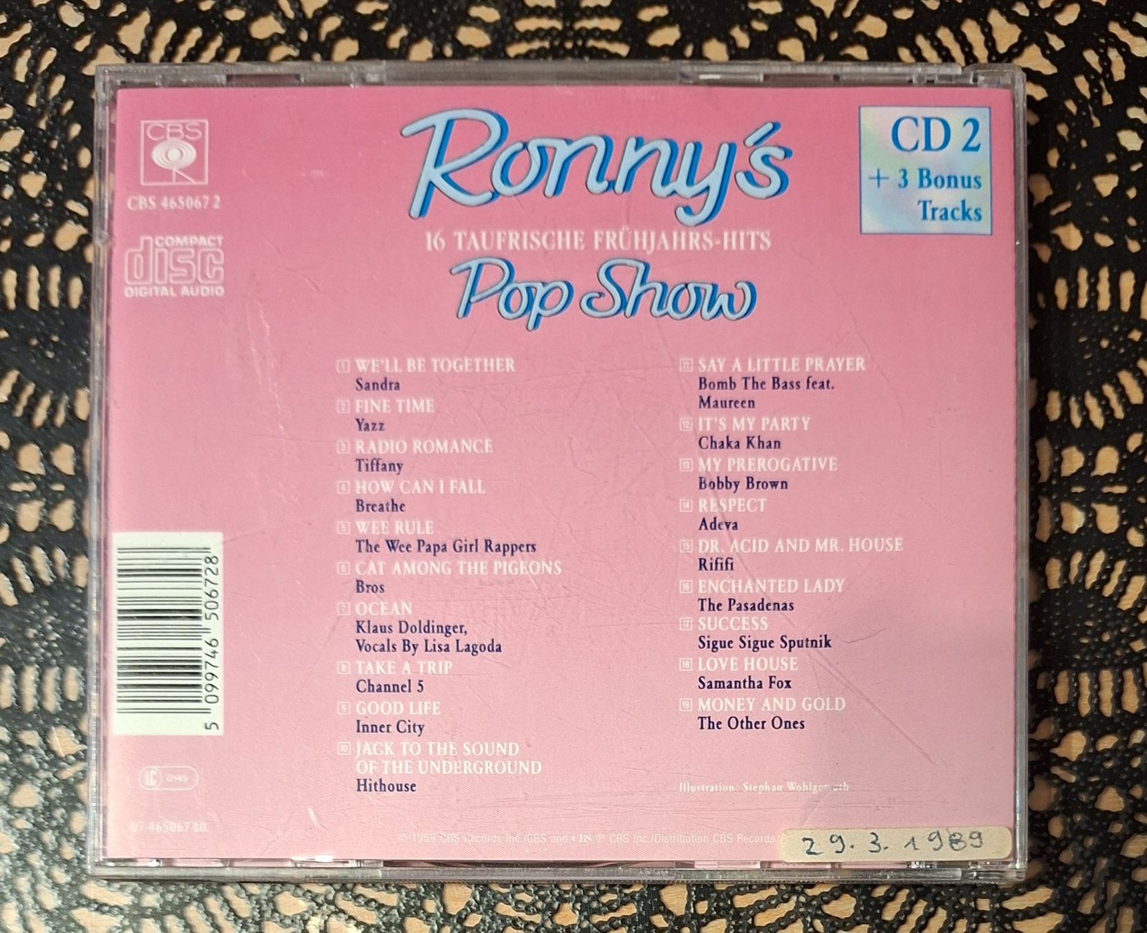 CD: Ronny's Pop Show 13 CD2, CD Hit Compilation Sampler 1989 – Usato da Amriswil venduto da Celini3 1