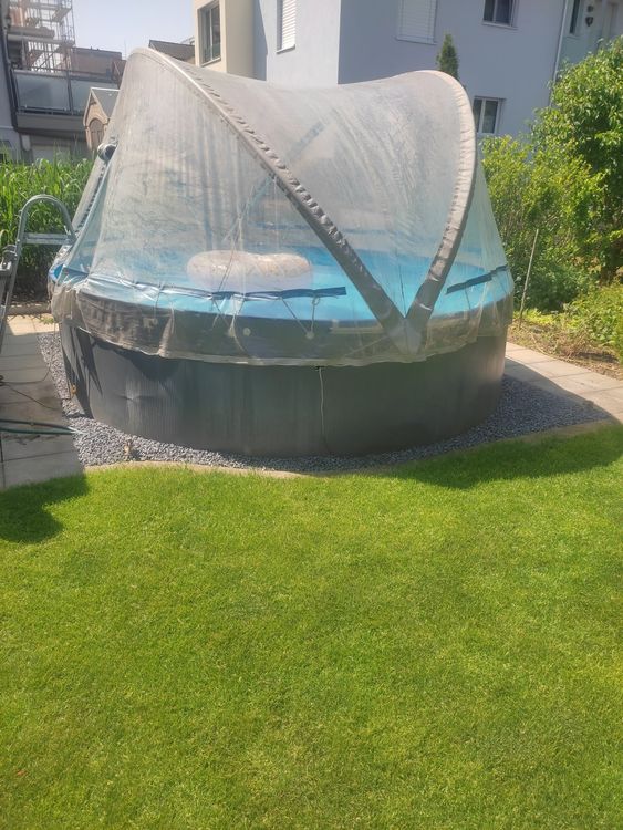 Stahlwand Pool 350cm mit Dach | Kaufen auf Ricardo