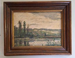Etinehem, Frankreich, Ölbild, Fluss- oder Seelandschaft