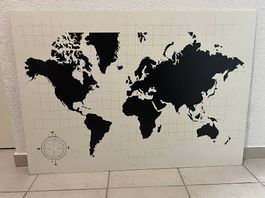 Weltkarte Wandbild 95 × 67 cm  modern