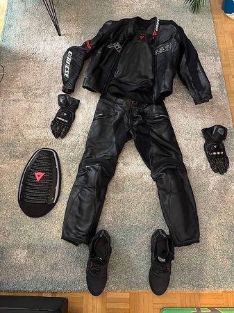 Complete Dainese Leather Motorcycle Gear Set