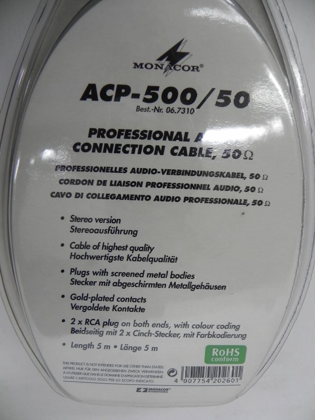 Cavi: Monacar ACP - 500/50 Cinch Kabel – Nuovo e nell'imballaggio originale da Basel venduto da Life-Style-Art 1