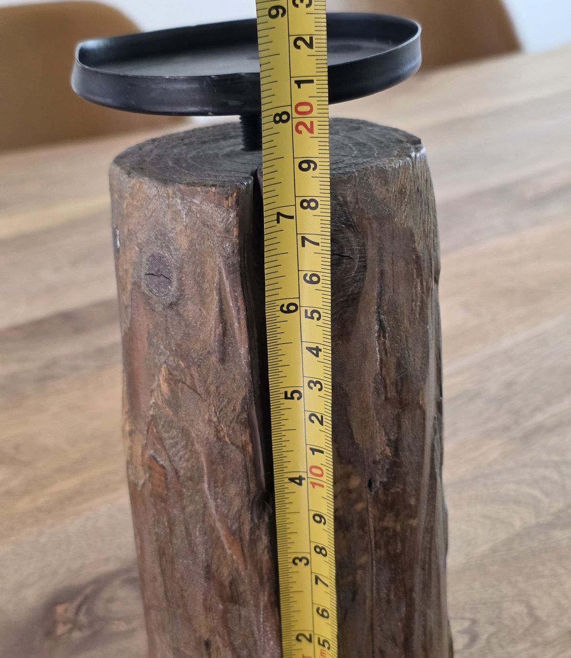 Portacandele: Kerzenständer Holz Baumstamm mit Metallablage – Usato da Rheinsulz venduto da Gilea 5
