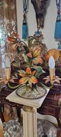 Französischer Toleware Kronleuchter,Lilien Bouquet