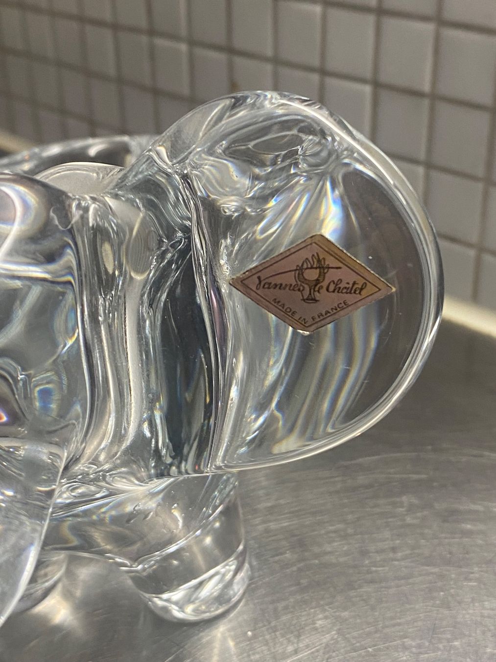 Statuette: Elefant Glasfigur Vannes Kristallglas – Usato da Solothurn venduto da BORGHAGEN 5