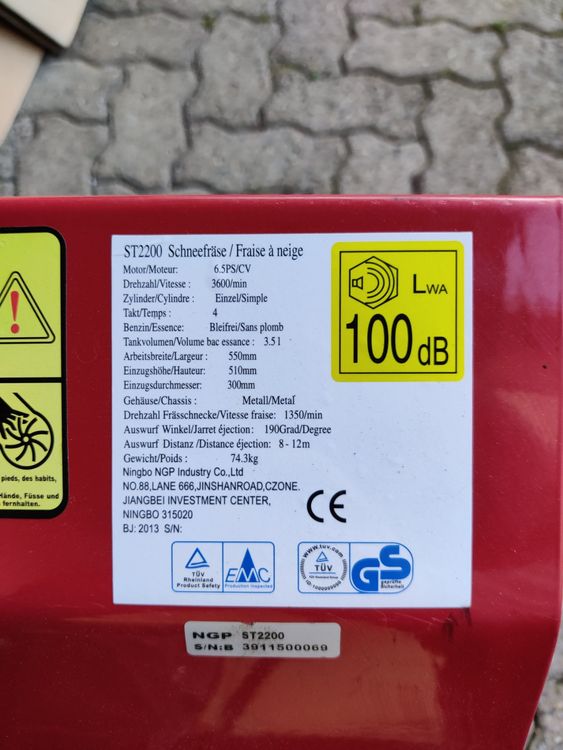 Schneefräse NGP ST 2200 Kaufen auf Ricardo