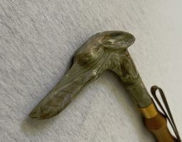 Vintage Schuhlöffel Mid Century Bambus Dackelkopf