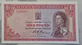 Rhodesia 1 Pound 1967 P-28b QEII