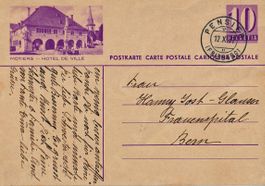 1937 Postkarte Motiers Hotel de Ville