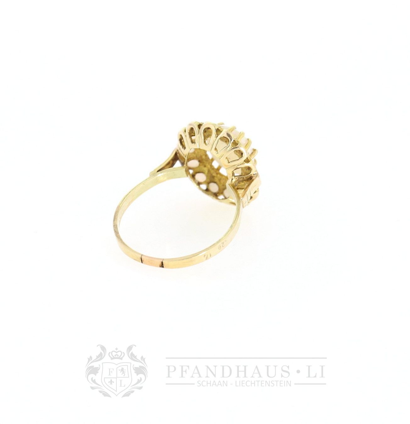 Anelli: LIEBENSWERTER RING AUS 14K GOLD MIT MILCHOPALEN – Usato da Schaan venduto da Pfandhaus-LI 6
