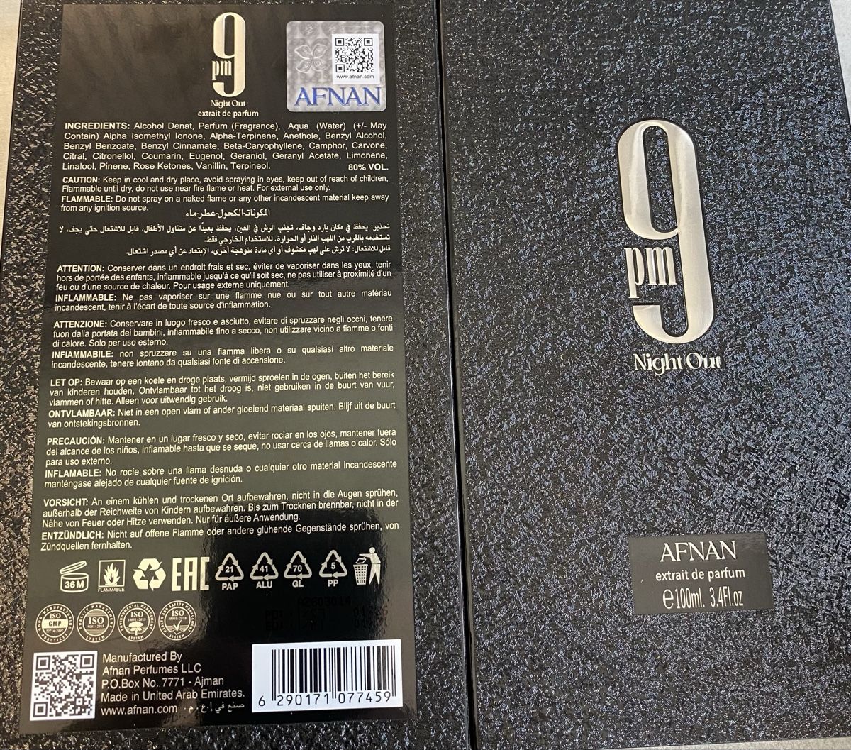Profumi & Eau de Toilette: Afnan 9pm Night Out 100ml NEUF – Nuovo (secondo la descrizione) da Corseaux venduto da atchoum66 4