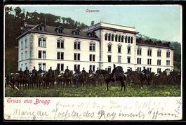 Brugg, Blick zur Kaserne, Kavalleristen 