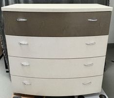 Kommode mit 4 Schubladen, weiss/grau